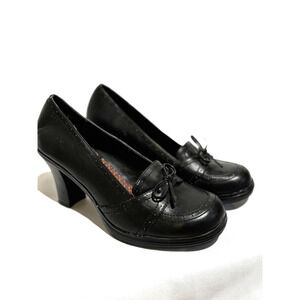 Mudd Parsley Black Women's Sz 9.5 loafer heels Shoes Vintage Y2K 90's Bow grunge